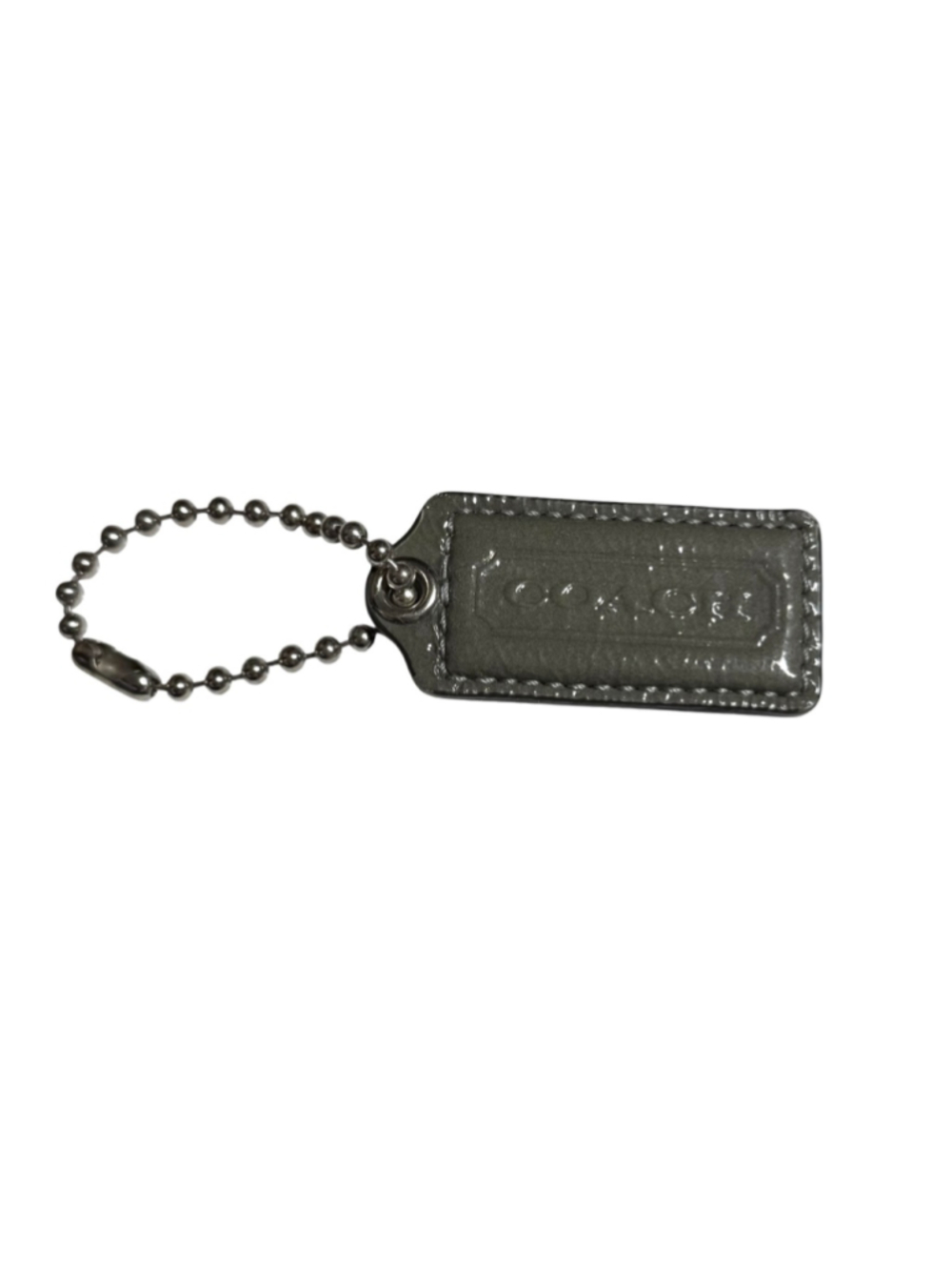 Coach Gray Patent Leather Purse Charm Tag